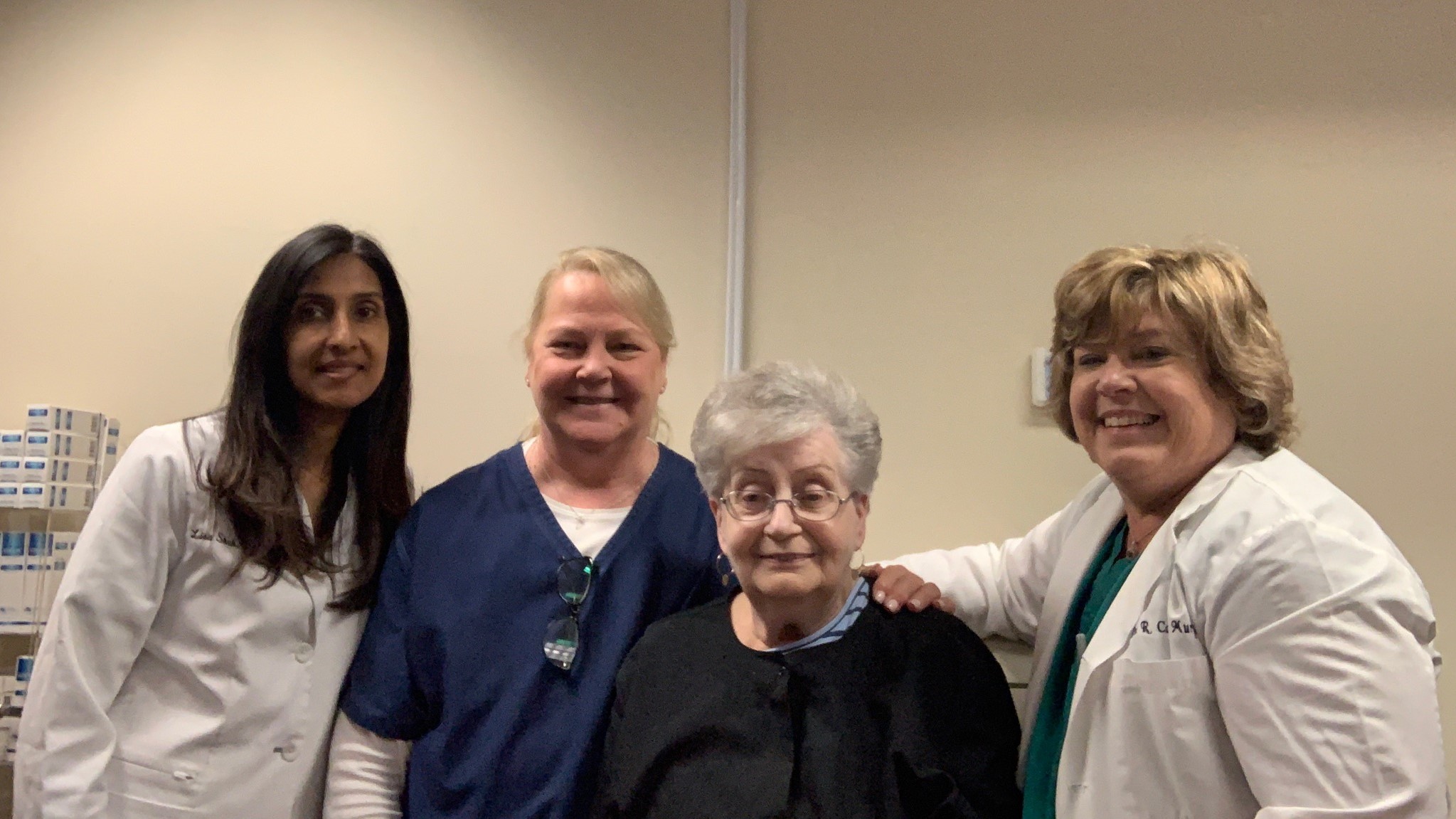 Left to Right: Dr. Lisa Shah, Suzanne Gillespie, Elizabeth O’rioidan, and Dr. Robin Carlucci