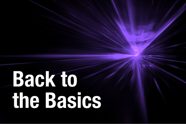 "Back to the Basics" with purple emerging from the abyss