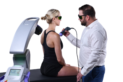 Patient getting shoulder care