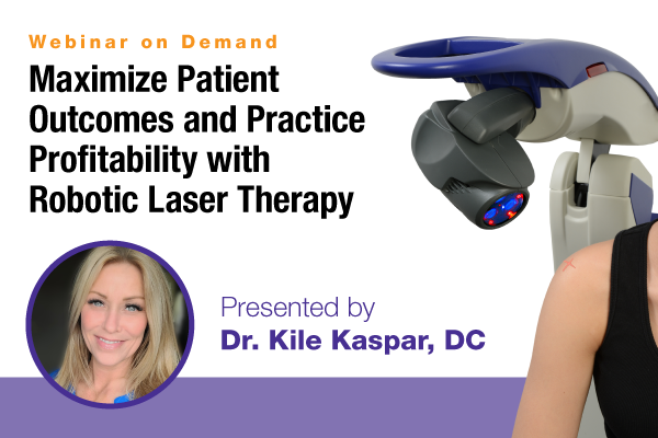 Webinar on Demand: Maximize patient outcomes and practice profitability with robotic laser therapy presented by Dr. Kile Kaspar, DC
